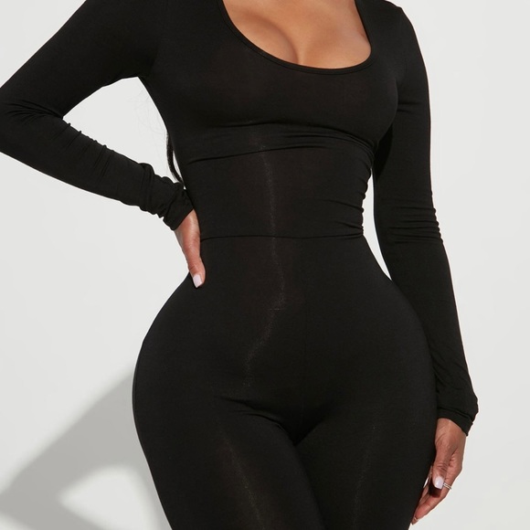 Black Bodycon Jumpsuit - Picture 3 of 4